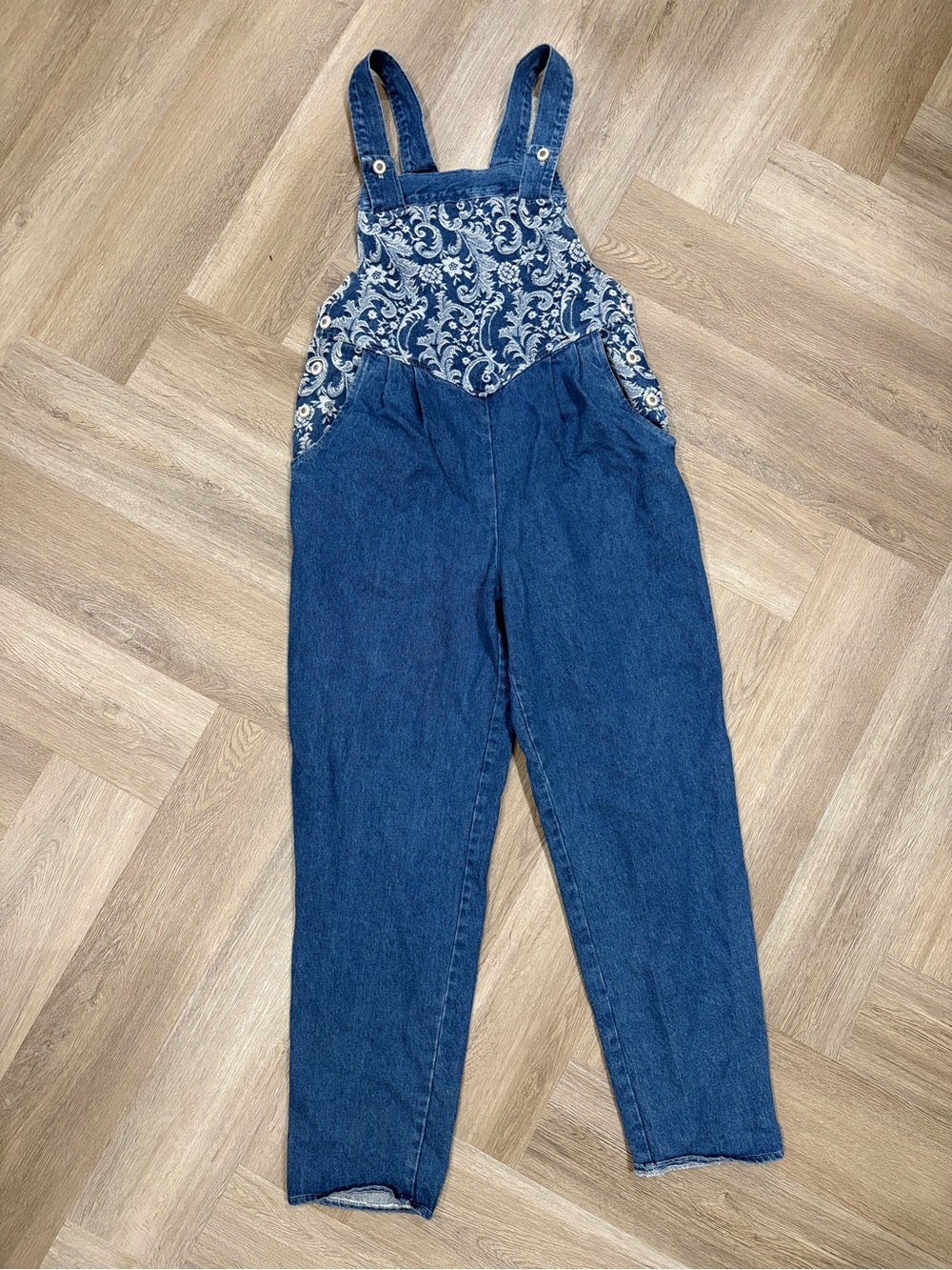 Vintage Embroidered Denim overalls IN-TICE-MENT Size 13-14